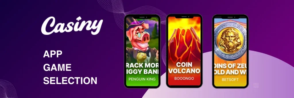 Casiny Casino App Game Selection