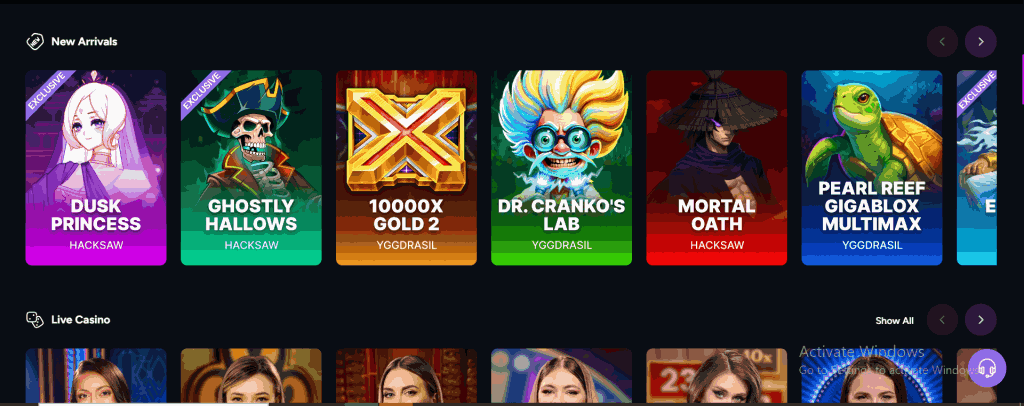 Casiny Casino Game Selection